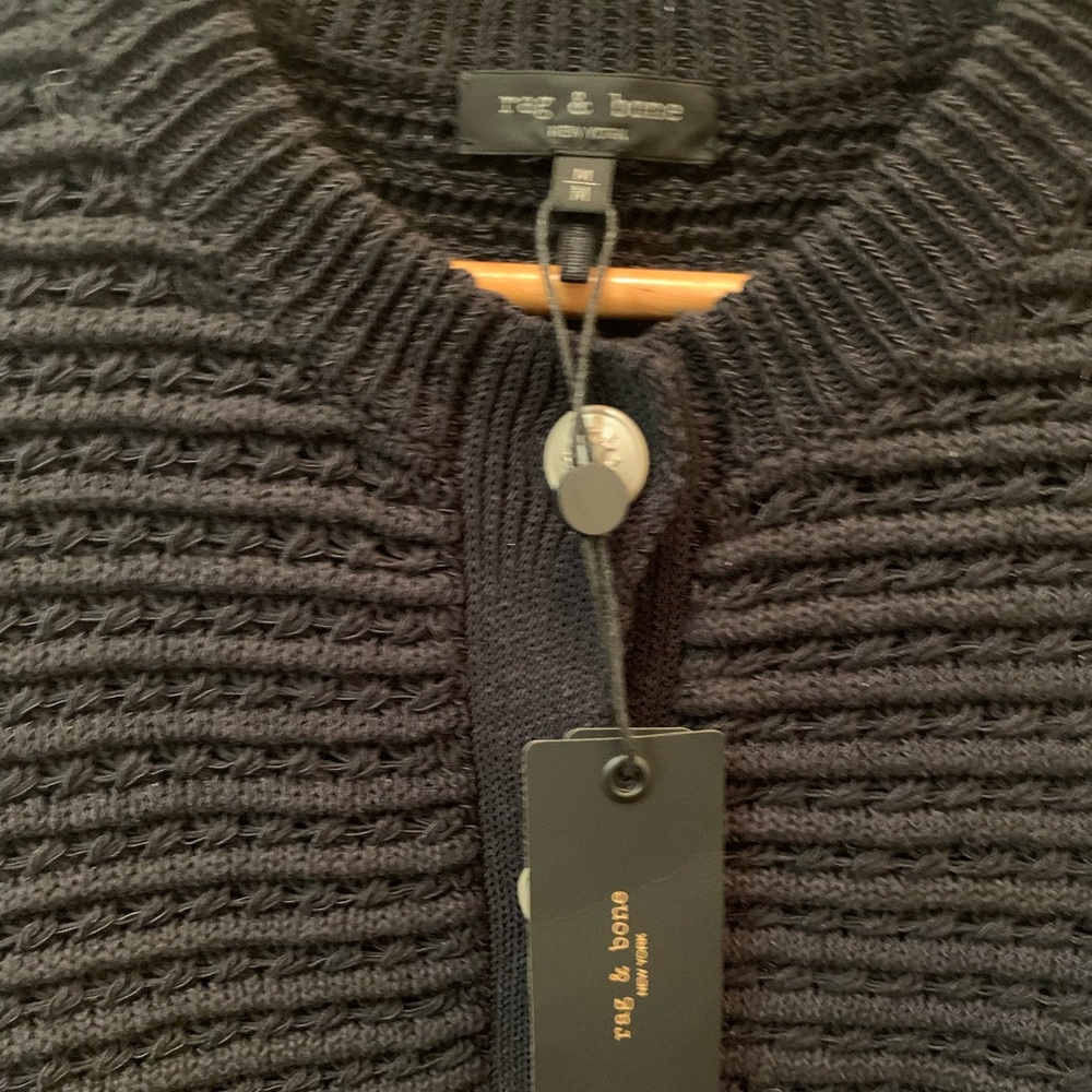 rag & bone New York Black Marlee Cotton Sweater Vest Size Medium NEW RARE - Picture 8 of 15